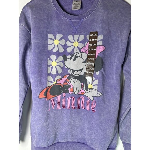 Disney Minnie Mouse Purple Sweatshirt XL 14/16 Girls, NEW - Picture 3 of 7